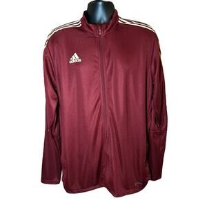 Adidas AEROREADY Full Zip Track Jacket Men’s XL Maroon Gold‎ 3-Stripes Athletic